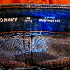 Old Navy Blue Relaxed Jeans size 14 wide leg petite
